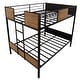 preview thumbnail 6 of 25, Full-over-Full Bunk Bed Modern Style Steel Frame Bunk Bed with Safety Rail, Built-in Ladder for Bedroom