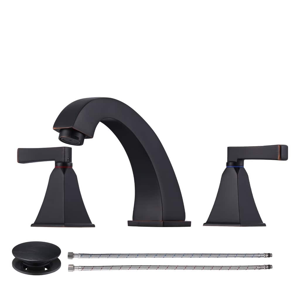 WOWOW 8 in. Widespread Double Handle Bathroom Faucet