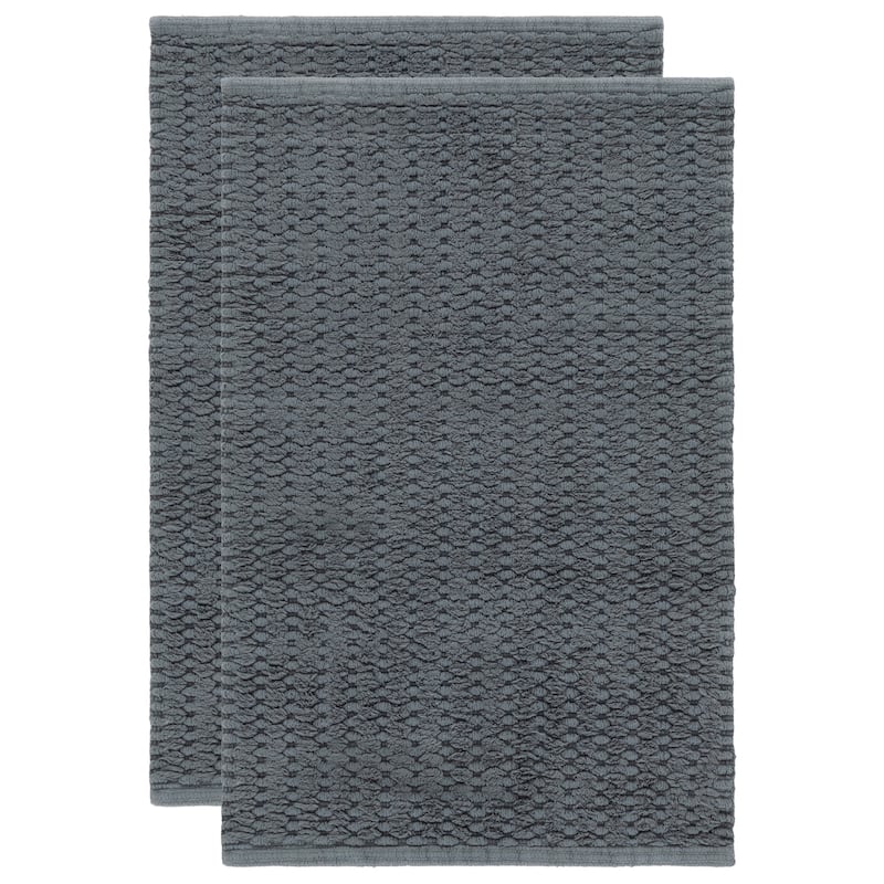 SAFAVIEH Home Oliva Textured Hatched 32"L x 20"W Bathmat Set of 2