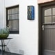 preview thumbnail 5 of 9, River of Goods Tiffany-Style Blue Stained Glass and Black Metal Rectangular 1-Light Outdoor Wall Sconce - 6.25" x 5.5" x 16.25"