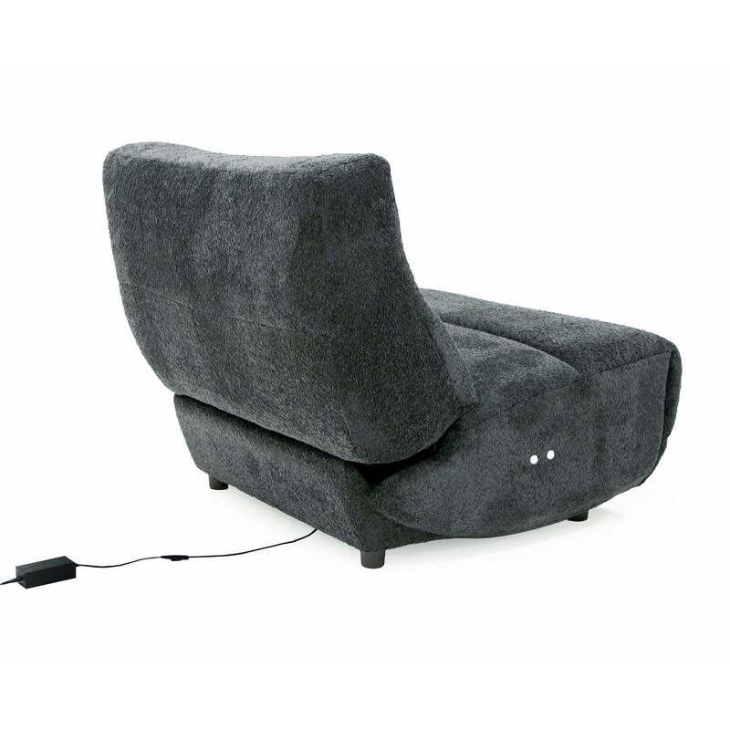 Divani Casa Basil Modern Dark Grey Fabric Large Electric Recliner Chair