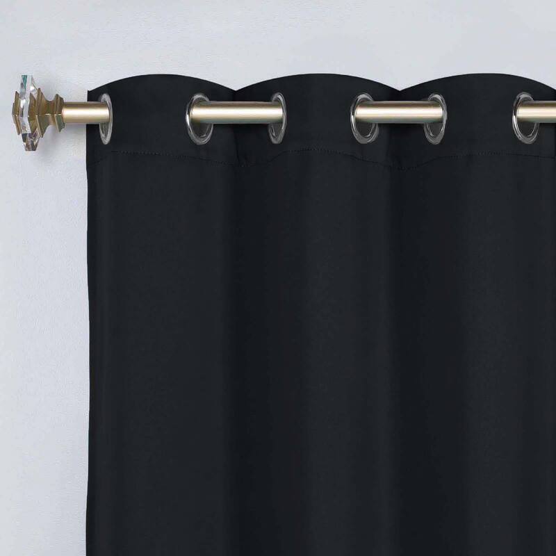 Superior Solid Machine Washable Room Darkening Blackout Curtains with Back Tabs, Set of 2