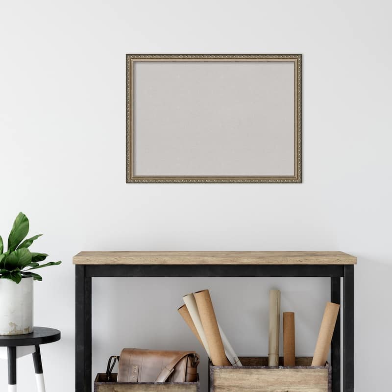 Parisian Silver Wood Framed Grey Corkboard Bulletin Board