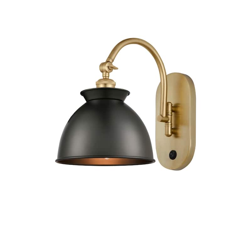 Innovations Lighting 518-1W-13-9 Adirondack Sconce Adirondack 13" Tall - Satin Gold / Matte Black