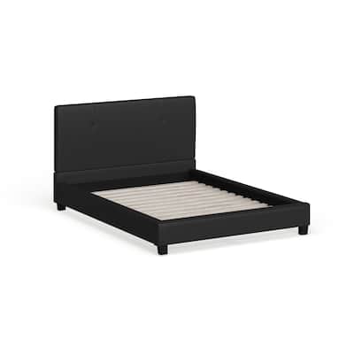 Contemporary Faux Leather Platform Bed by Baxton Studio