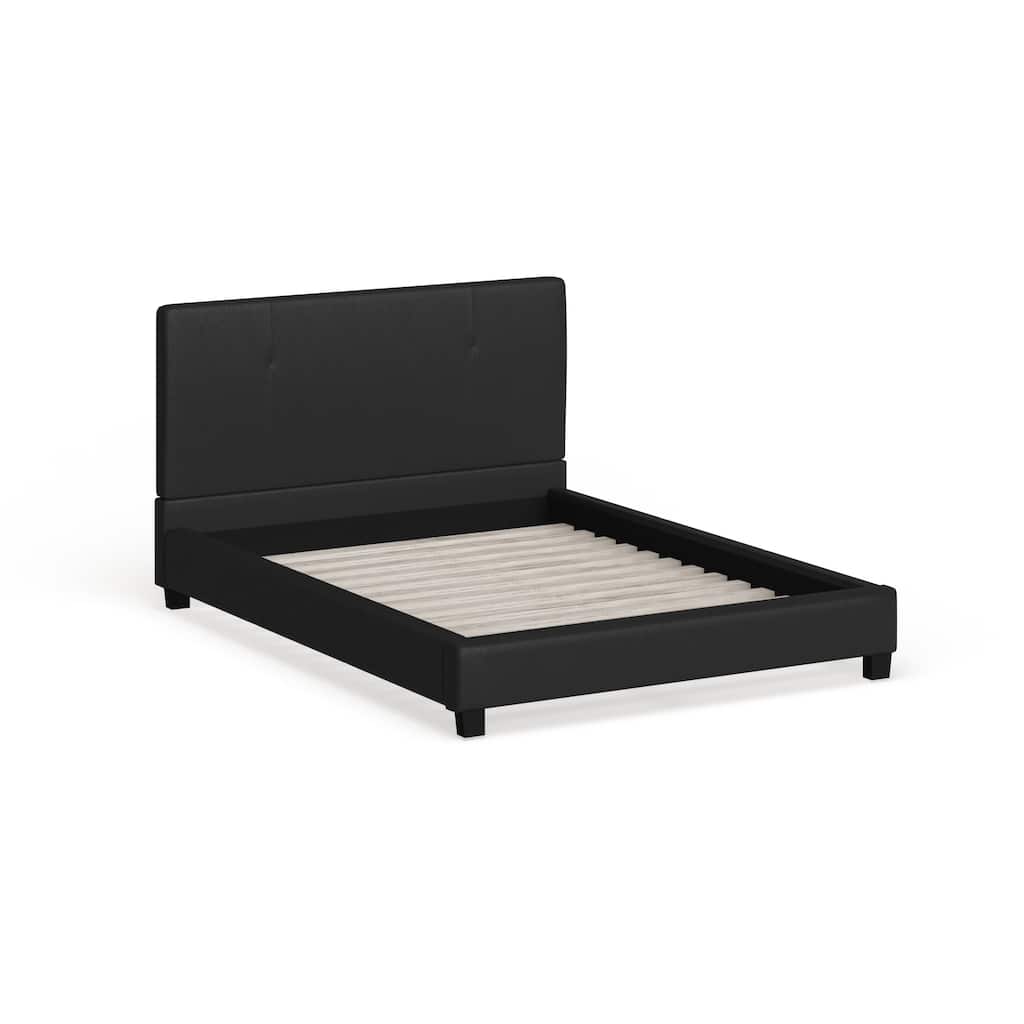 Contemporary Faux Leather Platform Bed by Baxton Studio