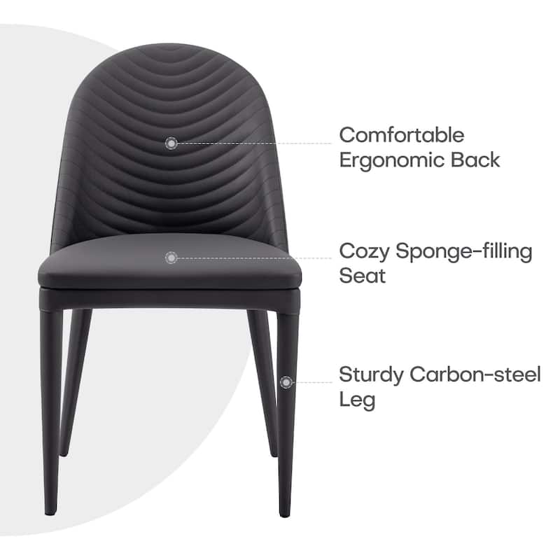Fully Assembled Microfiber Leather Upholstered Dining Chairs, Set of 2 - 22.44"D x 18.5"W x 32.28"H