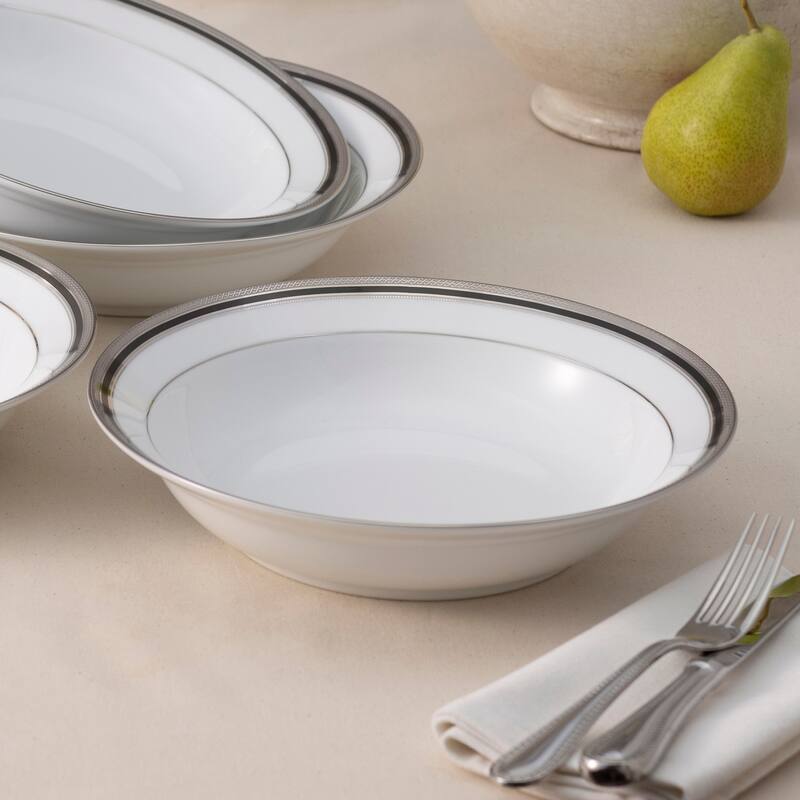 Austin Platinum Set of 4 Rim Dinner Bowls, 10", 25 oz.