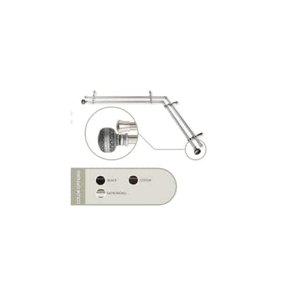 Corner Window Curtain Rod Double Rustic Adjustable 28-48" Satin Nickel Home Decor - M