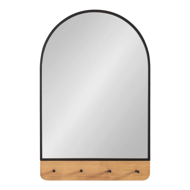 Kate and Laurel Schuyler Arch Wall Mirror with Hooks