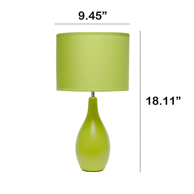 18.11" Standard Dewdrop TableLamp with Matching Fabric Shade