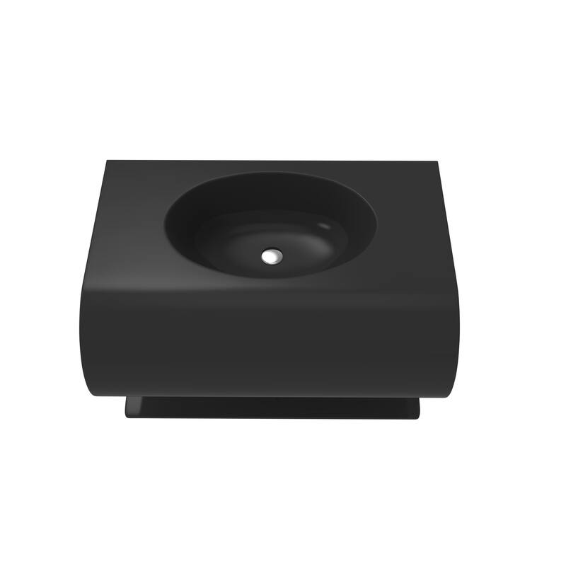Soprano 30" Wall Mounted S Shape Sink with Shelf - No Faucet Hole