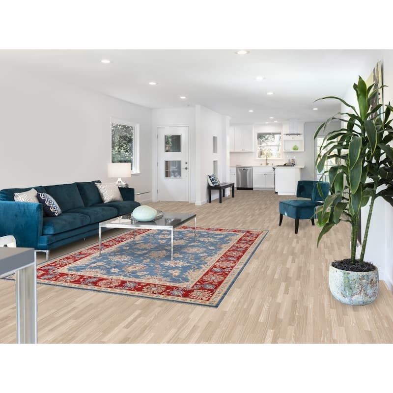 Vegetable Dye Blue Ziegler Oriental Area Rug Hand-knotted Wool Carpet - 5'11" x 8'10"