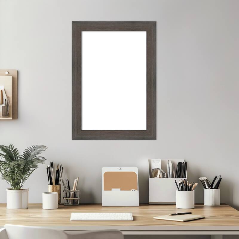 Amanti Art Hardwood Chocolate Narrow Framed Dry Erase Magnetic Board