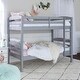 preview thumbnail 2 of 12, Walker Edison Solid Wood Twin-over-Twin Size Bunk Bed - Grey