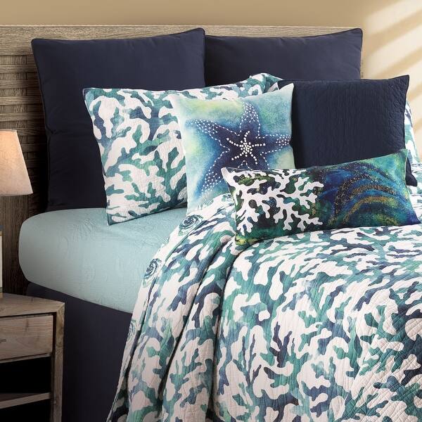 Shop Aqua Coral 12 X 24 Decorative Accent Throw Pillow Overstock