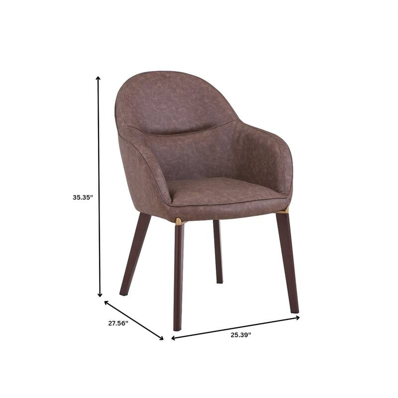 Elias Dining Chair Upholstered in Leather Velvet and Powder Coated Legs Set of 2