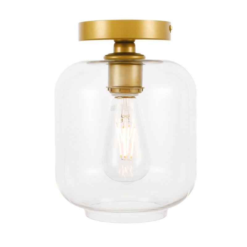 Collins 1-light Glass Cylinder Shade Flush Mount Fixture