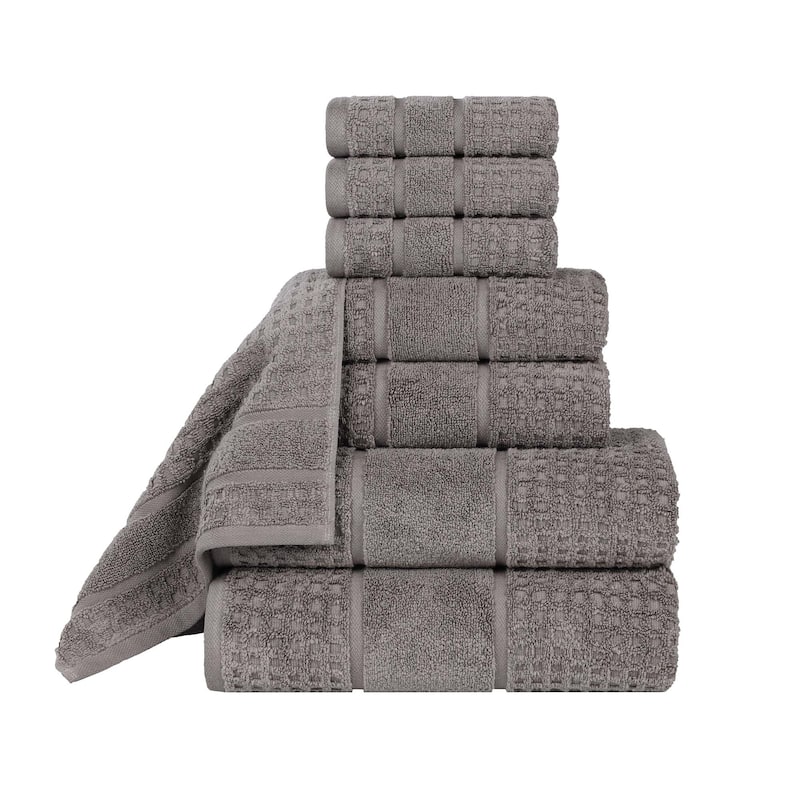 Superior Napa Zero Twist Cotton Waffle 8 Piece Bathroom Towel Set