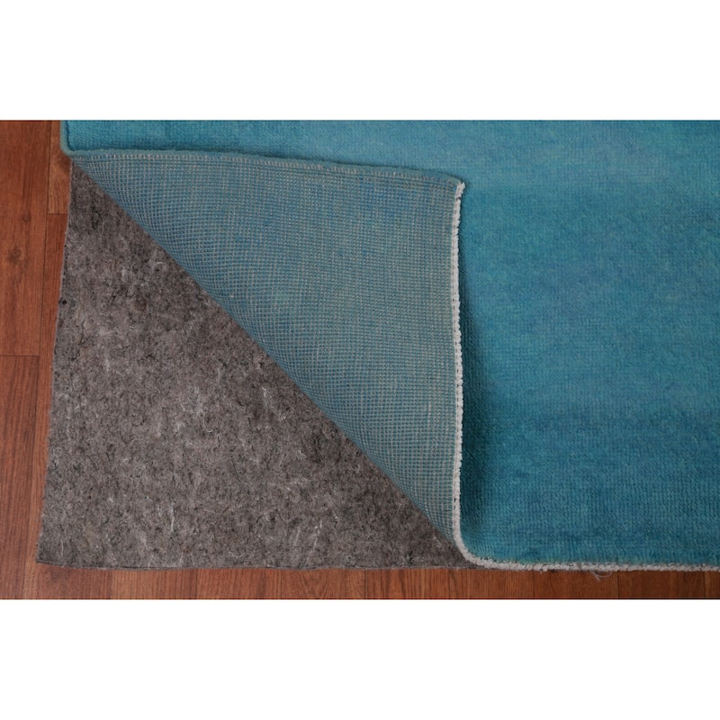 Hand Knotted Oriental 100% Wool Carpet Modern Solid Navy Blue & Blues Gabbeh Area Rug - 13' 4'' X 10' 4''