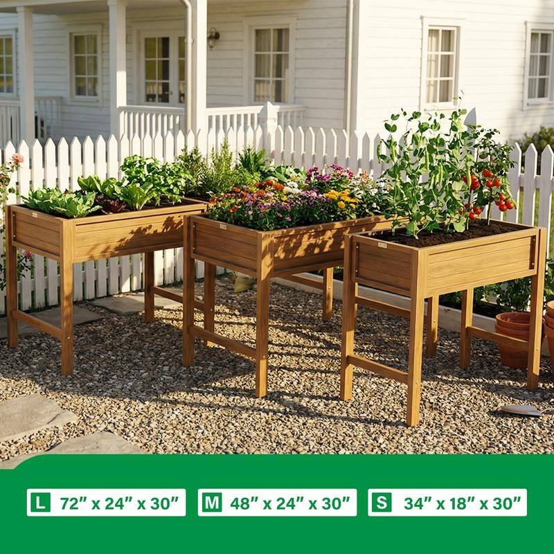 WINSOON All Weather HIPS Raised Garden Bed with Drainage Holes