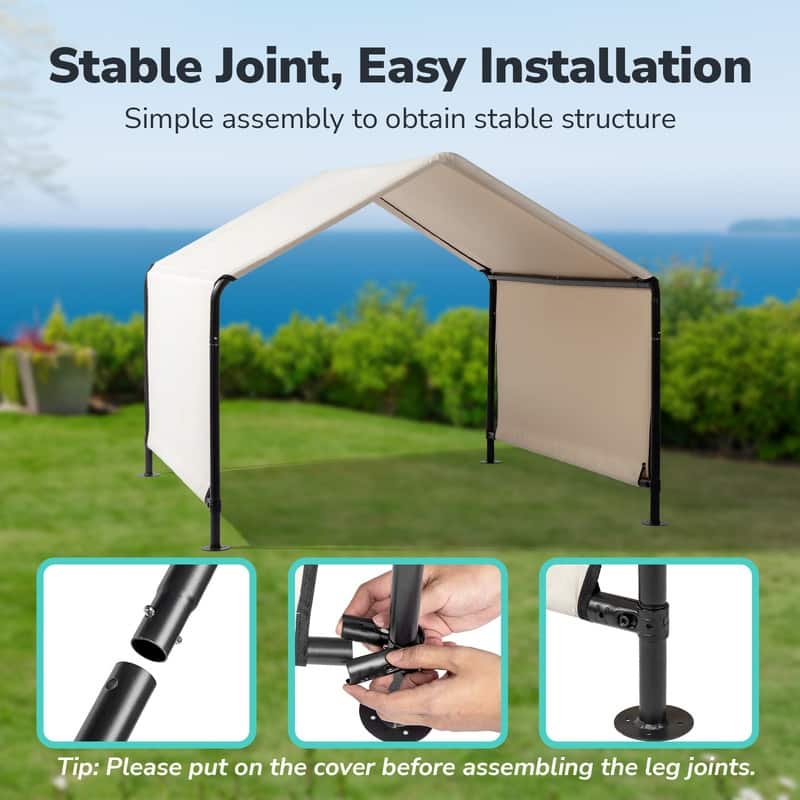 White Waterproof Outdoor Dog Tent for Medium & Large Gogs - 48.4"D x 47.2"W x 40"H in.