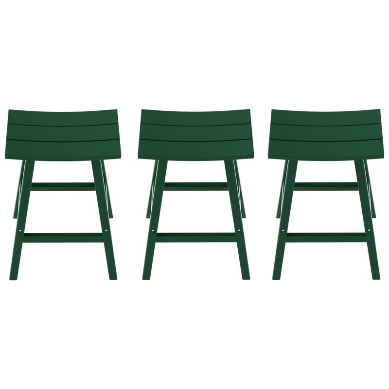 Laguna Hdpe All Weather Outdoor Patio 29" Saddle Seat Bar Stool (Set Of 3)