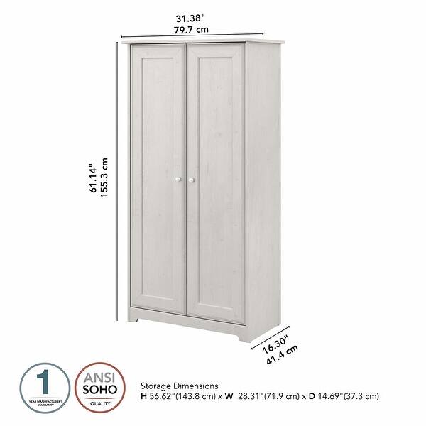Cabot Espresso Oak Tall Storage with Doors 31.38"L x 16.30"W