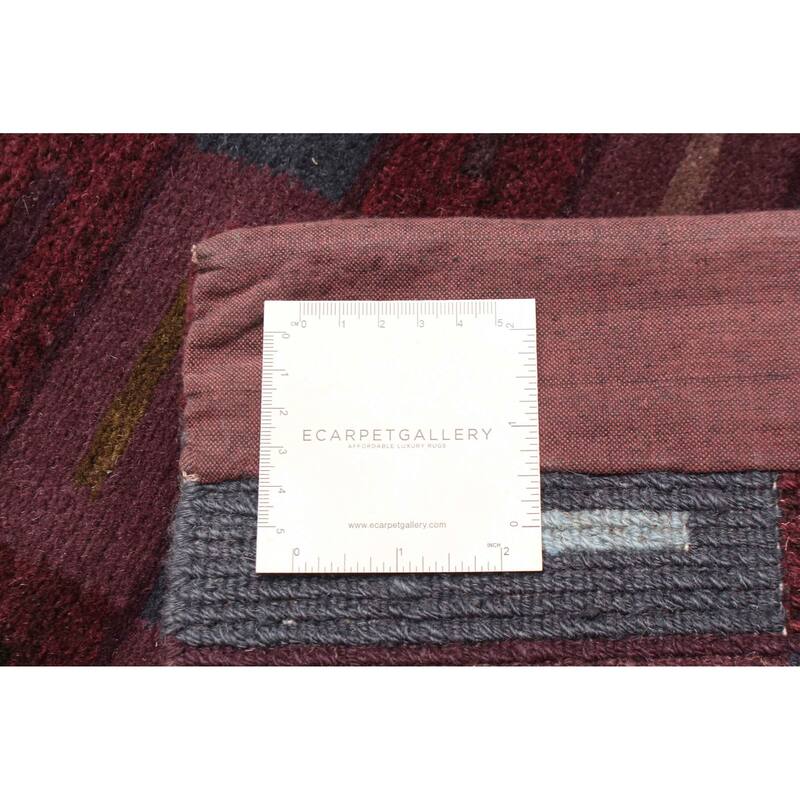 ECARPETGALLERY Hand-knotted Opulence Dark Magenta Wool Rug - 3'0 x 11'3