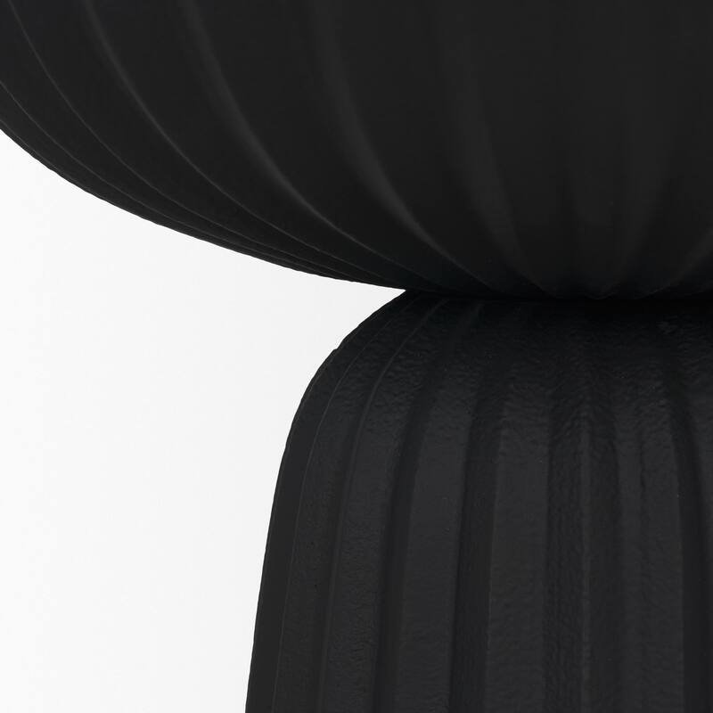 Ciaran Smooth Fluted Matte Black Metal Decorative Bowl