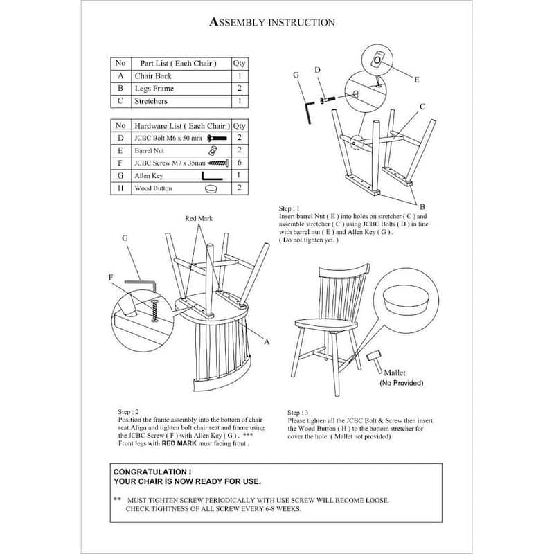 Dining Side Chair, Rubberwood, Windsor Back, Set of 2 - 19.5 L x 18 W x 34 H