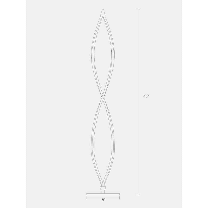 Brightech Twist 43 in. Platinum Silver Industrial 2-Light LED Super Bright Floor Lamp with Built-In 3-Way Dimmer Function