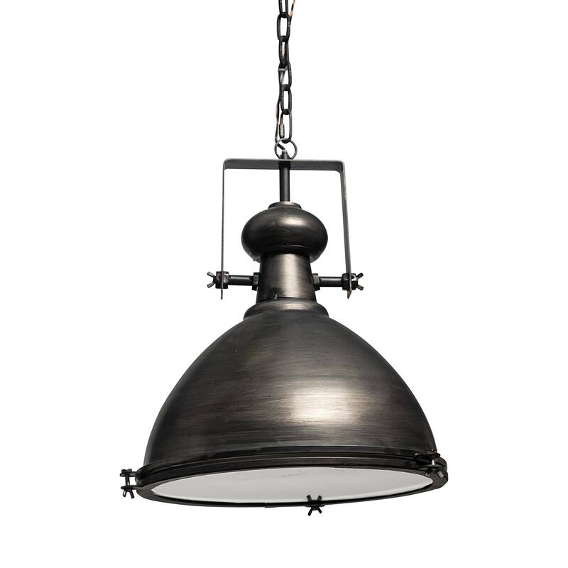 Industrial Metal Hanging Pendant Light - 17"W x 17"D x 20"H - Grey