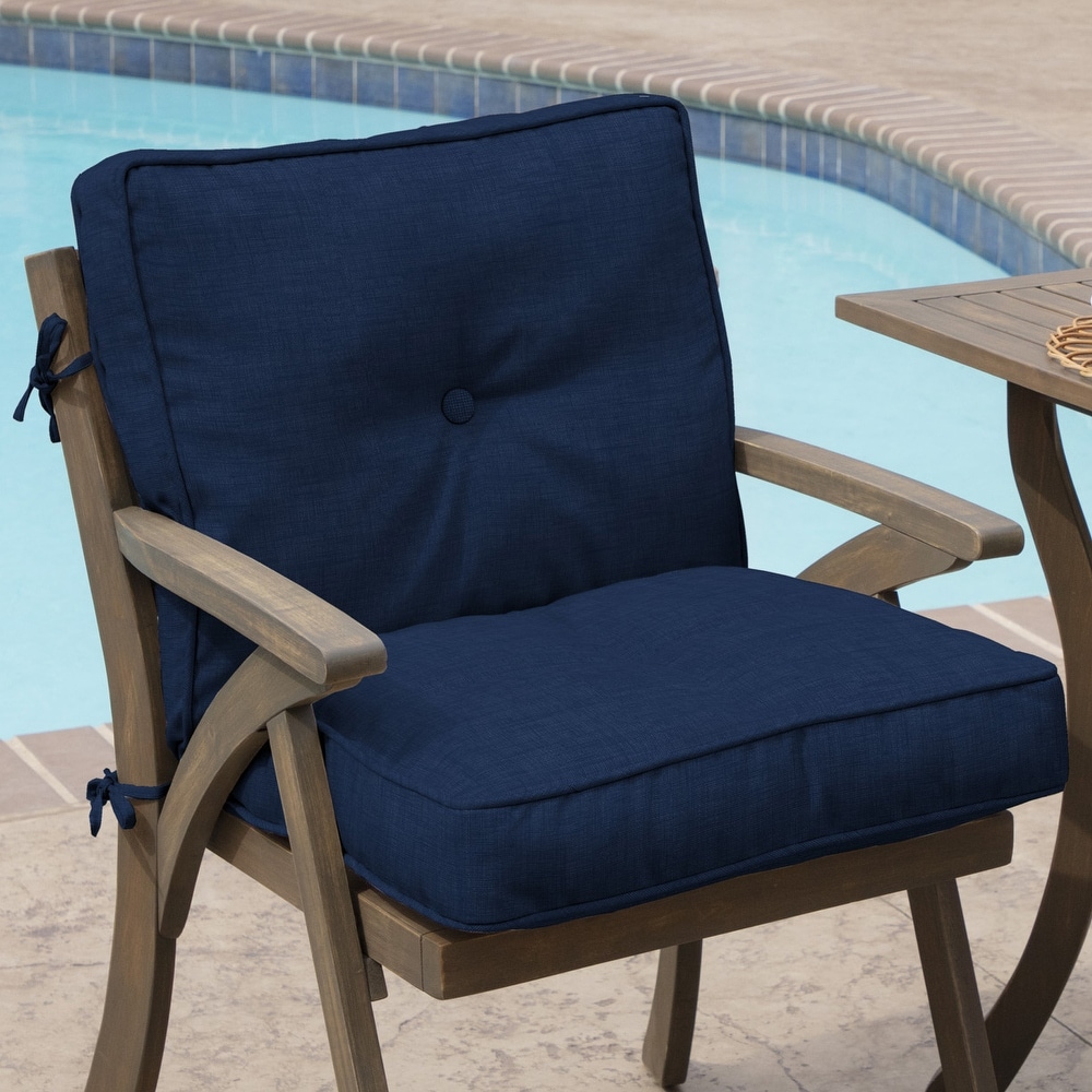 Arden Selections Plush BlowFill 20 x 21 in. Outdoor Dining Chair Cushion - Clark Blue