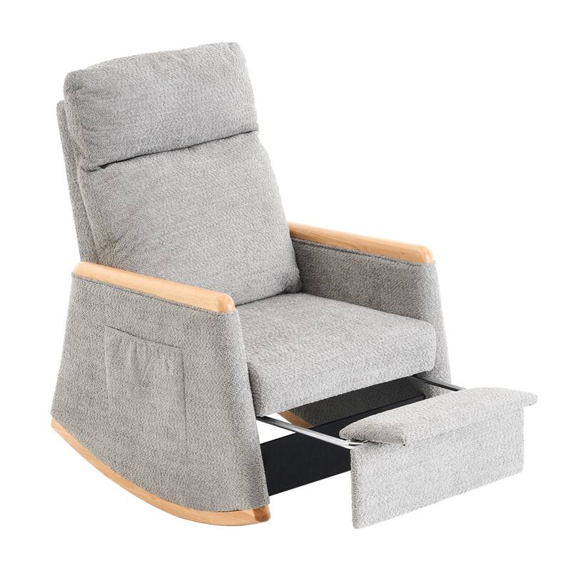 Upholstered Rocking Chair - Grey