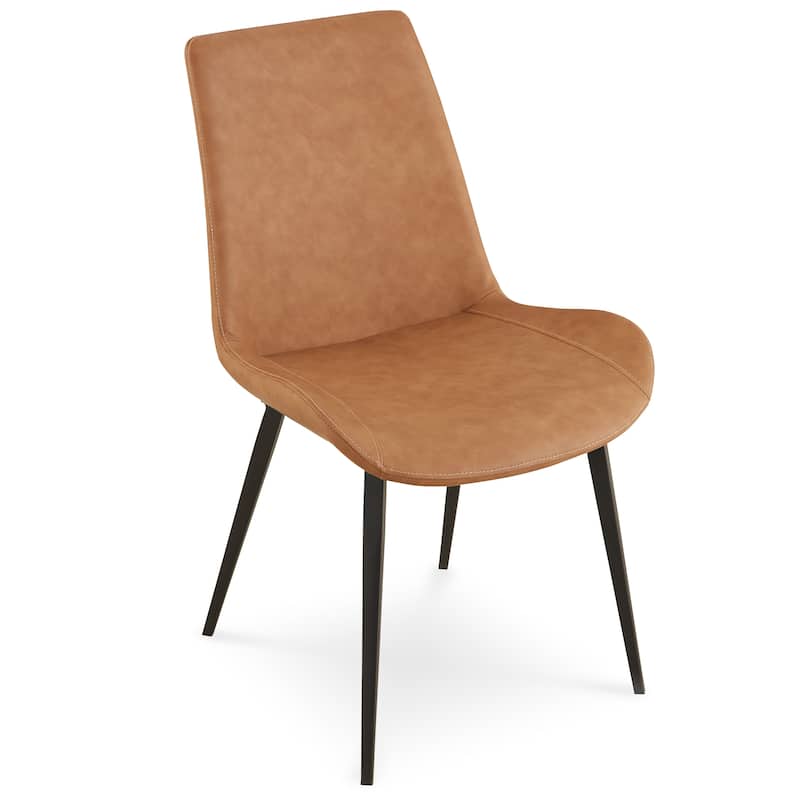Nicoya Upholstered Dining Chair in Buckskin Synthetic Leather and Black - 34" x 36.1" x 23"