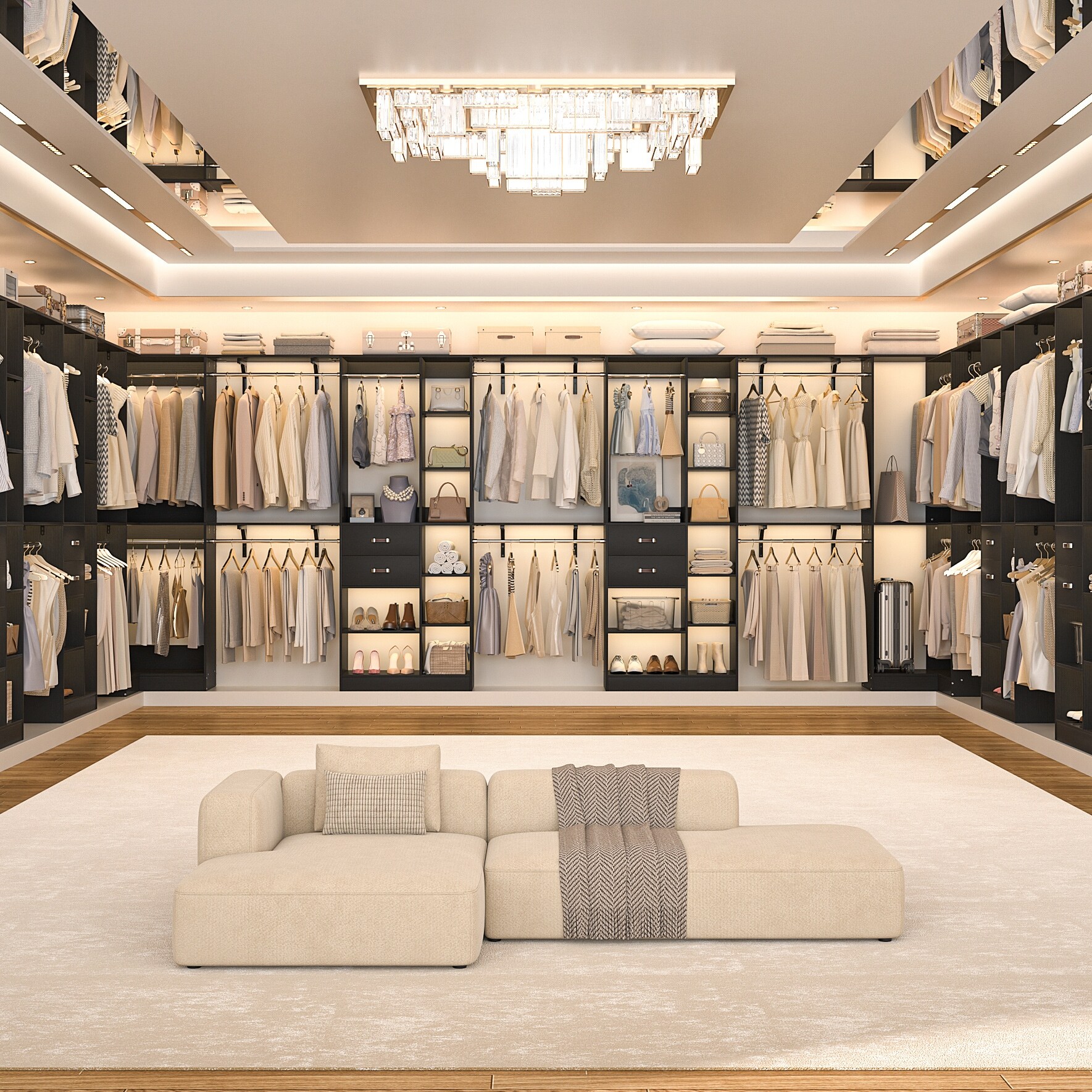 Navada 95'' - 188'' Closet System with Hanging Rods, Set of 3 Navada 95'' - 188'' Closet System with Hanging Rods, Set of 3