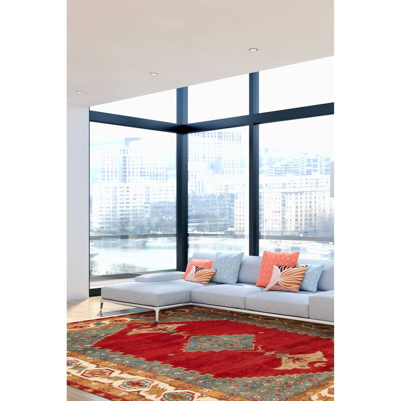 ECARPETGALLERY Hand-knotted Serapi Heritage Red Wool Rug - 7'11 x 10'8