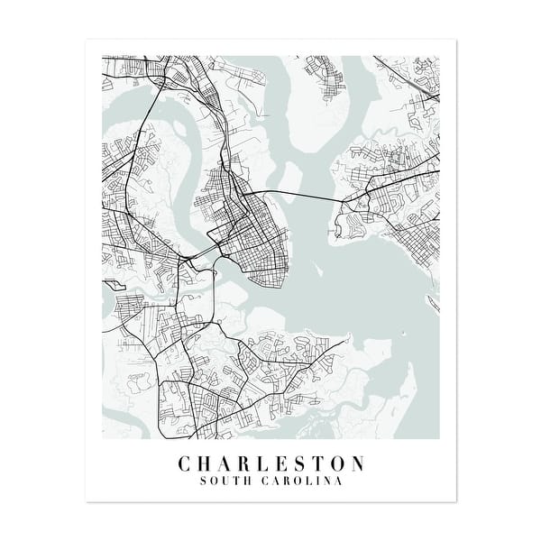 Charleston South Carolina Maps Minimal Art Print/Poster - Bed Bath ...