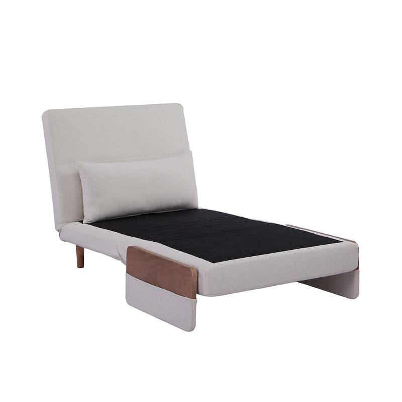 2-Piece Convertible Sleeper Sofa, Single-Seater Sofa Bed with Adjustable Backrest, DayBed with Silent Hinges