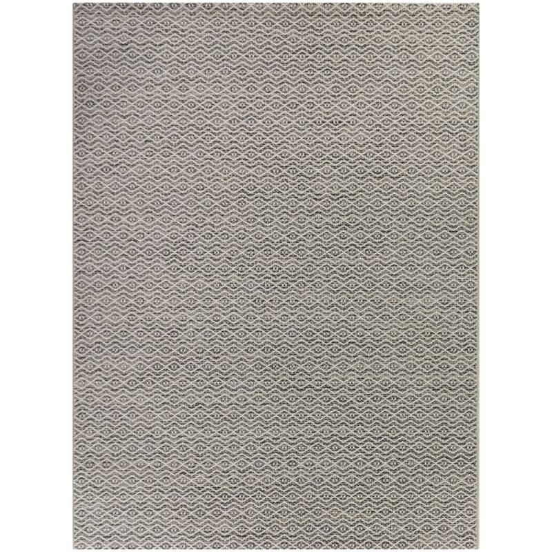 Calista Transitional Diamond Indoor/Outdoor Area Rug - 7'10" x 10' - Charcoal/Cream