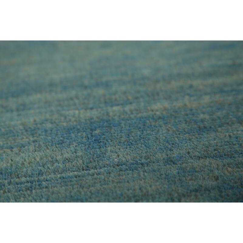 Blue Striped Gabbeh Modern Rug Handmade Wool Carpet - 2'8" x 4'1"