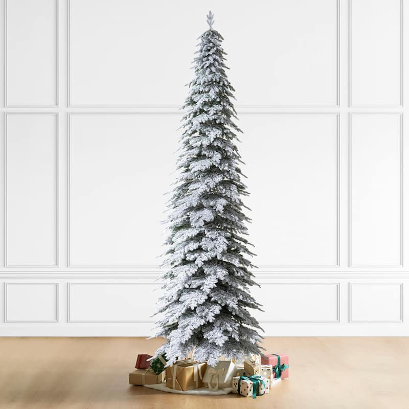 Glitzhome 15FT Pre-Lit Slim Fir or Spruce Artificial Christmas Tree with 1500/1400 Warm White LED Lights