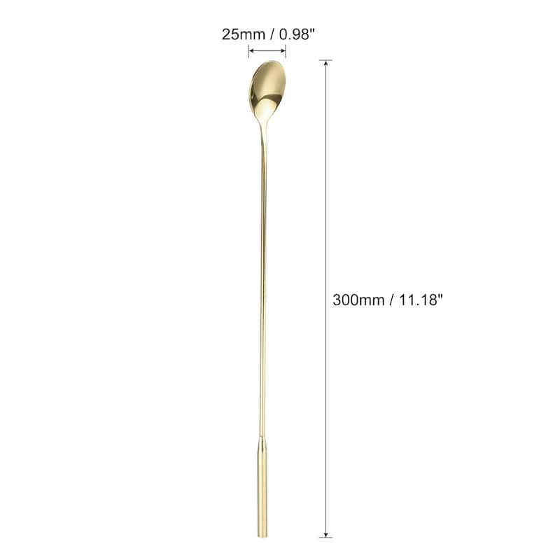 Long Handle Mixing Stirring Spoon for Mixing, 300mm/11.81" Length - Light Gold