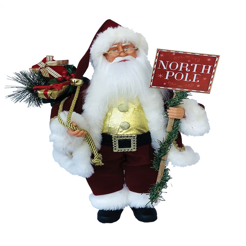 15" North Pole Ii Claus - Red