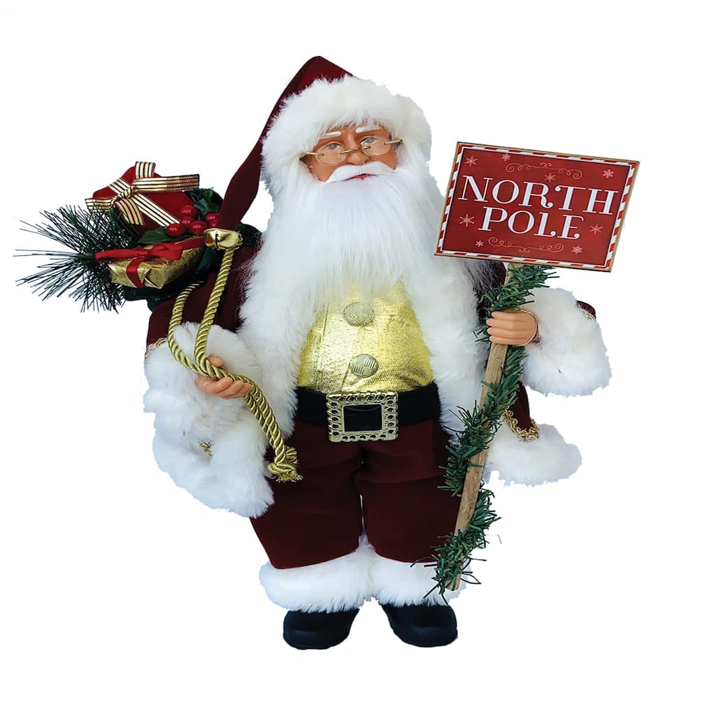 15" North Pole Ii Claus - Red