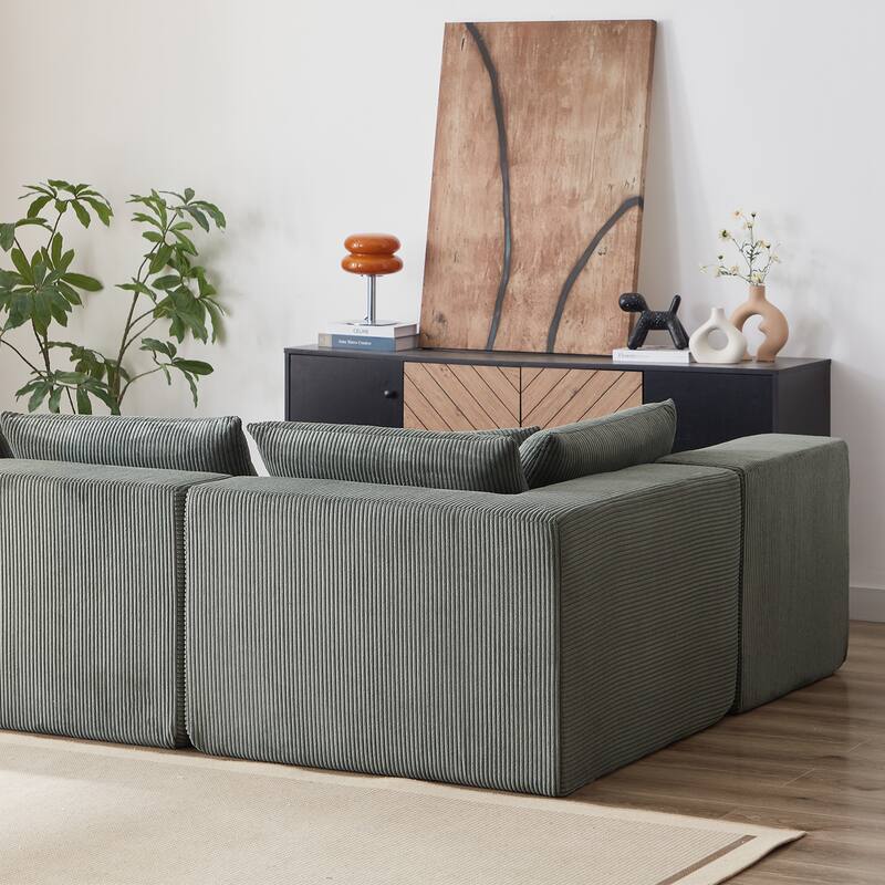 Convertible Modular Sleeper Couch L Shaped Cloud Sofa Bed