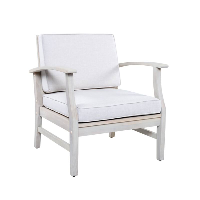 Perla Outdoor Acacia Wood Club Chair (Set of 2) by Christopher Knight Home