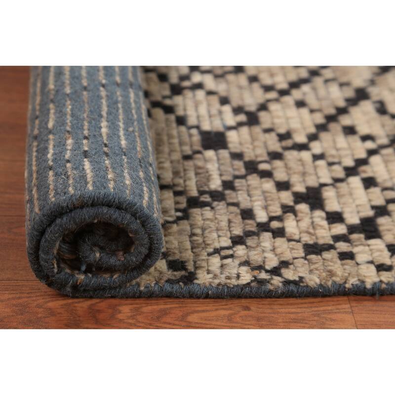 Beige Moroccan Oriental Foyer Rug Hand-Knotted Wool Carpet - 2'0"x 3'0"