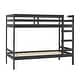 preview thumbnail 7 of 8, Modern Simple Solid Wood Twin Over Twin Bunk Bed Black